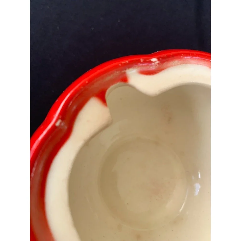 1940's Vintage Pantry Parade Ceramic Tomato Lidded Condiments Jar Retro w/Spoon